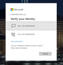 When presented with the screen below click on “Text’ or “Call”. You will get an OTP code on your registered phone number